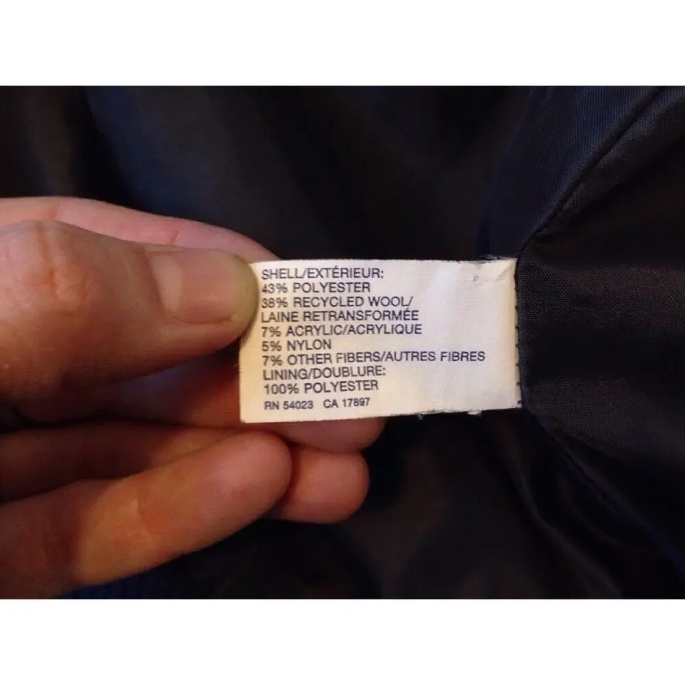 Gap Heather Gray Wool Blend Mens Harrison Coat Zippered Jacket L 48